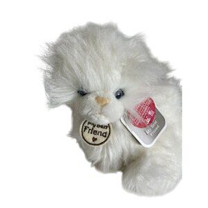 Hallmark My Best Friend White Long Hair Blue Eyes Cat Plush Soft Toy Stuffed 10